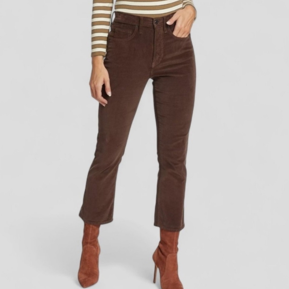 Veronica Beard Carly Kick Flare Corduroy Pants Brown Size 29 Casual